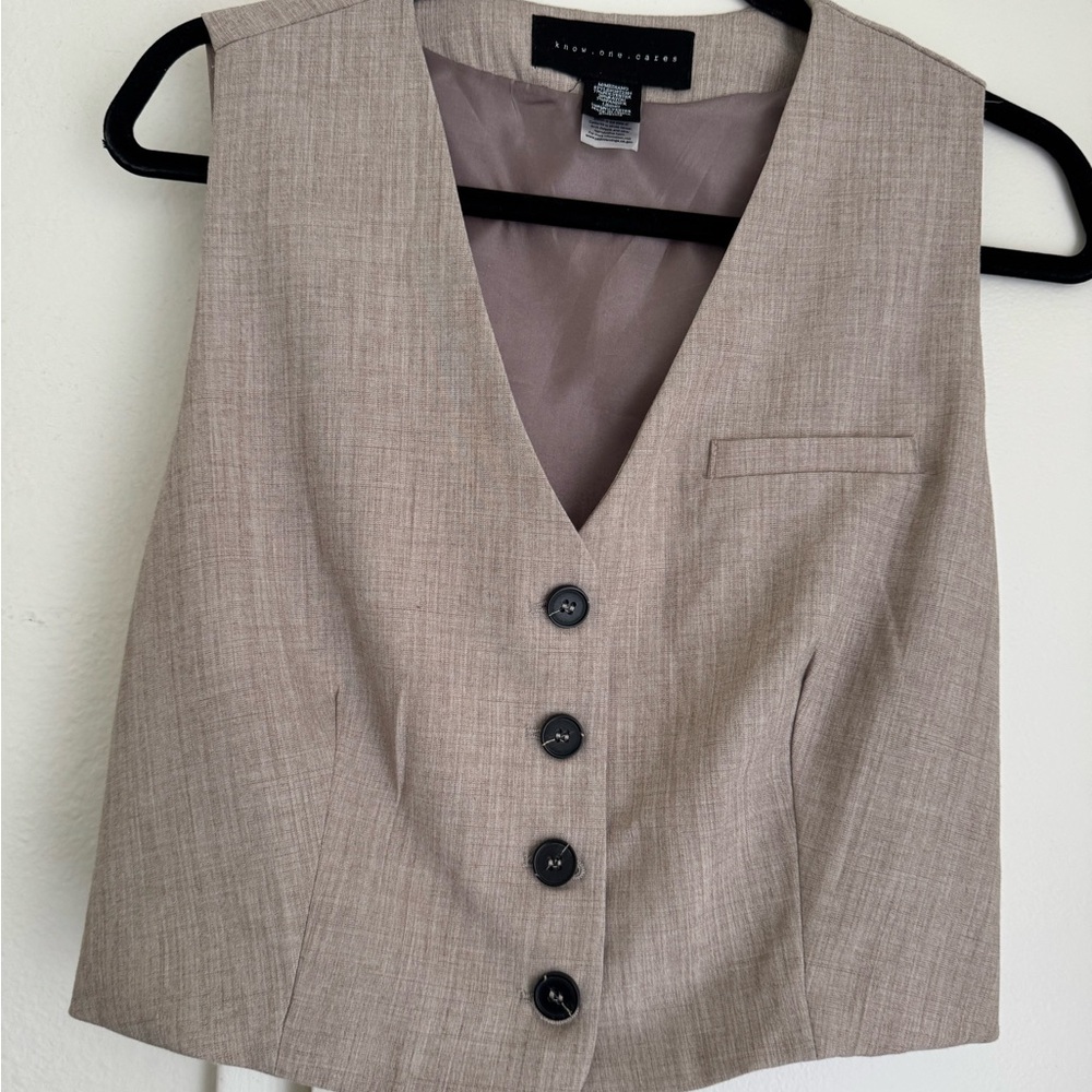Gray Button-Up Vest